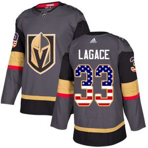 Pánské NHL Golden Knights dresy 33 Maxime Lagace Authentic Šedá Adidas Vegas USA Flag Fashion