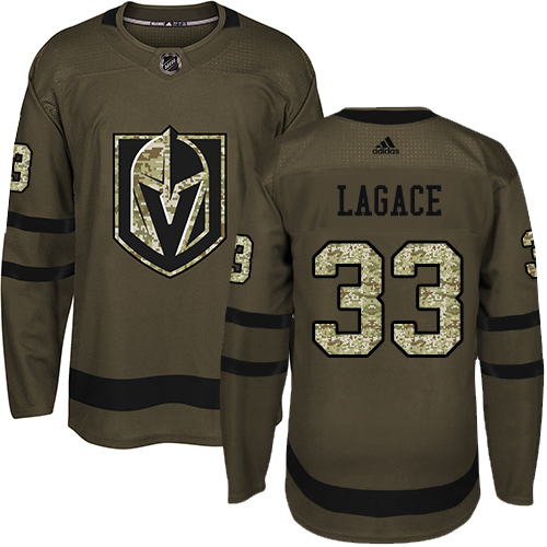 Pánské NHL Golden Knights dresy 33 Maxime Lagace Authentic Zelená Adidas Vegas Salute to Service