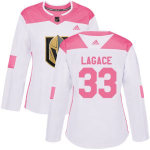 Dámské NHL Vegas Golden Knights dresy 33 Maxime Lagace Authentic Bílý Růžový Adidas Fashion