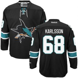 Dámské NHL San Jose Sharks dresy 68 Melker Karlsson Authentic Černá Reebok Alternativní hokejové dresy