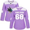 Dámské NHL San Jose Sharks dresy 68 Melker Karlsson Authentic Nachový Adidas Fights Cancer Practice