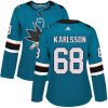 Dámské NHL San Jose Sharks dresy 68 Melker Karlsson Authentic Teal Zelená Adidas Domácí