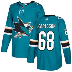 Dětské NHL San Jose Sharks dresy 68 Melker Karlsson Authentic Teal Zelená Adidas Domácí