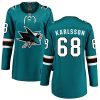 Dámské NHL San Jose Sharks dresy 68 Melker Karlsson Breakaway Teal Zelená Fanatics Branded Domácí