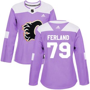 Dámské NHL Calgary Flames dresy 79 Michael Ferland Authentic Nachový Adidas Fights Cancer Practice