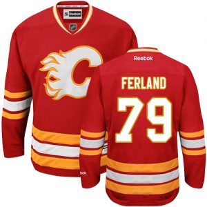 Dámské NHL Calgary Flames dresy 79 Michael Ferland Authentic Červené Reebok Alternativní hokejové dresy
