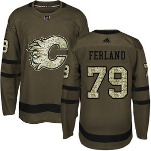 Dětské NHL Calgary Flames dresy 79 Michael Ferland Authentic Zelená Adidas Salute to Service