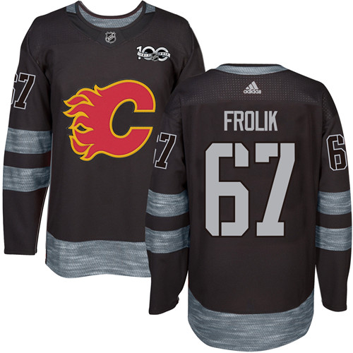 Pánské NHL Calgary Flames dresy 67 Michael Frolik Authentic Černá Adidas Buffalo 1917 2017 100th Anniversary