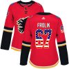 Dámské NHL Calgary Flames dresy 67 Michael Frolik Authentic Červené Adidas USA Flag Fashion