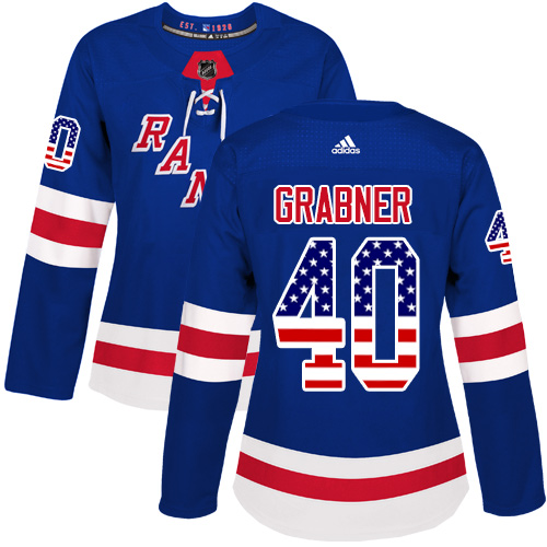 Dámské NHL New York Rangers dresy 40 Michael Grabner Authentic královská modrá Adidas USA Flag Fashion