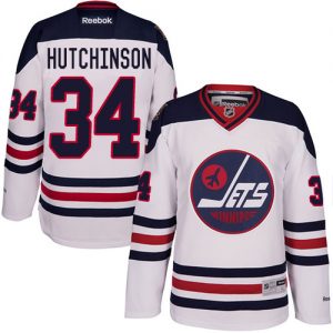 Pánské NHL Winnipeg Jets dresy 34 Michael Hutchinson Authentic Bílý Reebok 2016 Heritage Classic