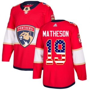 Pánské NHL Florida Panthers dresy 19 Michael Matheson Authentic Červené Adidas USA Flag Fashion