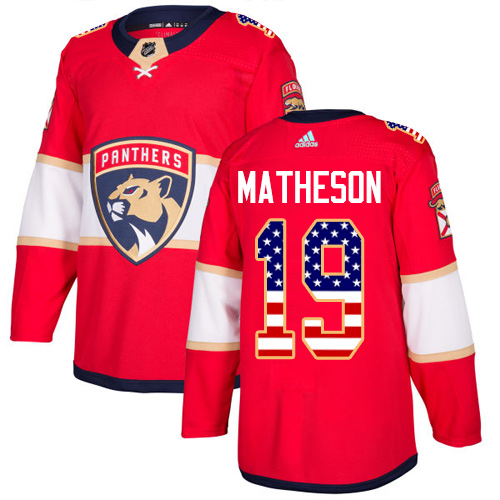 Dětské NHL Florida Panthers dresy 19 Michael Matheson Authentic Červené Adidas USA Flag Fashion