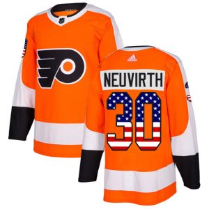 Pánské NHL Philadelphia Flyers dresy 30 Michal Neuvirth Authentic Oranžový Adidas USA Flag Fashion