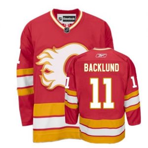 Dámské NHL Calgary Flames dresy 11 Mikael Backlund Authentic Červené Reebok Alternativní hokejové dresy