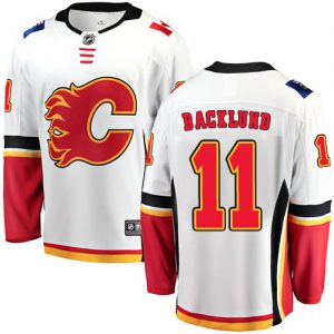 Pánské NHL Calgary Flames dresy 11 Mikael Backlund Breakaway Bílý Fanatics Branded Venkovní