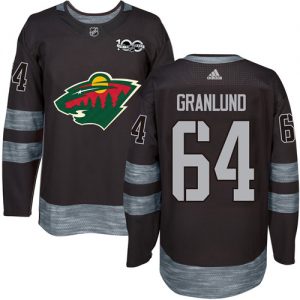 Pánské NHL Minnesota Wild dresy 64 Mikael Granlund Authentic Černá Adidas 1917 2017 100th Anniversary