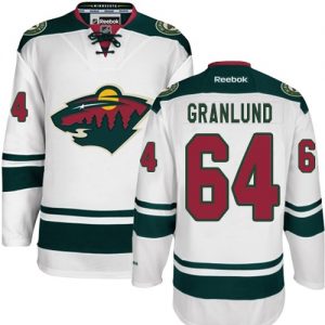 Dětské NHL Minnesota Wild dresy 64 Mikael Granlund Authentic Bílý Reebok Venkovní hokejové dresy
