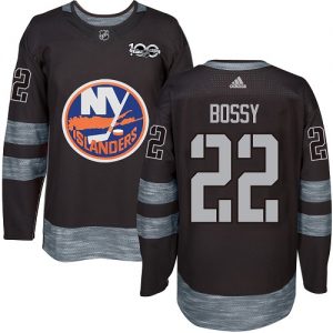Pánské NHL New York Islanders dresy 22 Mike Bossy Authentic Černá Adidas 1917 2017 100th Anniversary