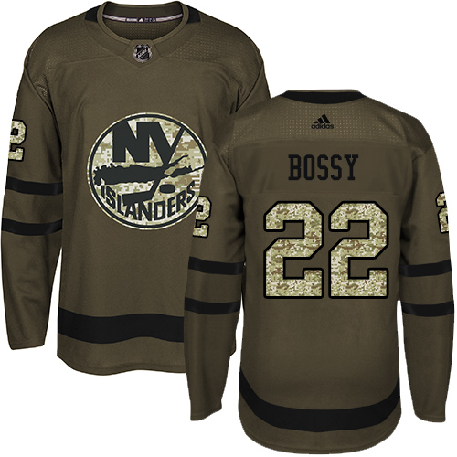 Pánské NHL New York Islanders dresy 22 Mike Bossy Authentic Zelená Adidas Salute to Service