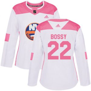 Dámské NHL New York Islanders dresy 22 Mike Bossy Authentic Bílý Růžový Adidas Fashion