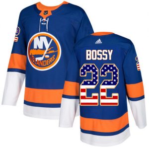 Dětské NHL New York Islanders dresy 22 Mike Bossy Authentic královská modrá Adidas USA Flag Fashion