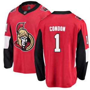 Pánské NHL Ottawa Senators dresy 1 Mike Condon Breakaway Červené Fanatics Branded Domácí