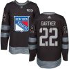 Pánské NHL New York Rangers dresy 22 Mike Gartner Authentic Černá Adidas 1917 2017 100th Anniversary