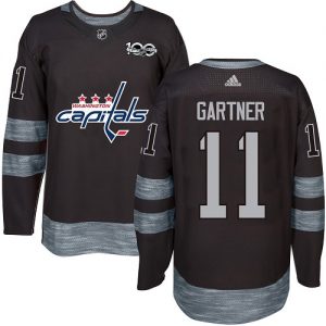 Pánské NHL Washington Capitals dresy 11 Mike Gartner Authentic Černá Adidas 1917 2017 100th Anniversary