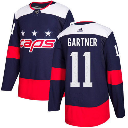 Pánské NHL Washington Capitals dresy 11 Mike Gartner Authentic Námořnická modrá Adidas 2018 Stadium Series