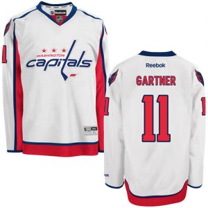 Pánské NHL Washington Capitals dresy 11 Mike Gartner Authentic Bílý Reebok Venkovní hokejové dresy