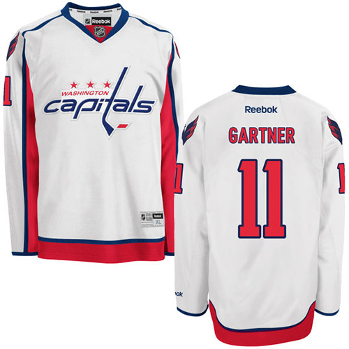 Pánské NHL Washington Capitals dresy 11 Mike Gartner Authentic Bílý Reebok Venkovní hokejové dresy