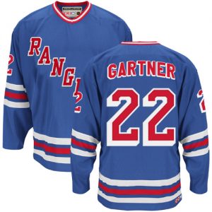 Pánské NHL New York Rangers dresy 22 Mike Gartner Authentic Throwback Kuninkaallisen modrá CCM Heroes  Alumni