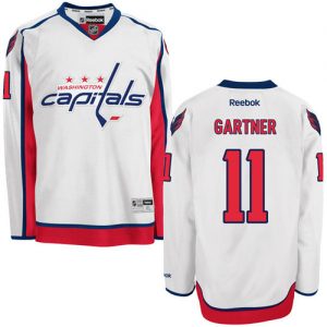 Dětské NHL Washington Capitals dresy 11 Mike Gartner Authentic Bílý Reebok Venkovní hokejové dresy