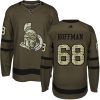 Dětské NHL Ottawa Senators dresy 68 Mike Hoffman Authentic Zelená Adidas Salute to Service