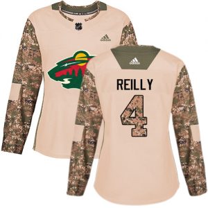 Dámské NHL Minnesota Wild dresy 4 Mike Reilly Authentic Camo Adidas Veterans Day Practice