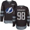 Pánské NHL Tampa Bay Lightning dresy 98 Mikhail Sergachev Authentic Černá Adidas 1917 2017 100th Anniversary