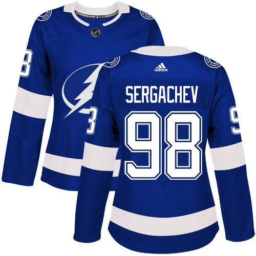 Dámské NHL Tampa Bay Lightning dresy 98 Mikhail Sergachev Authentic královská modrá Adidas Domácí