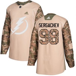Dětské NHL Tampa Bay Lightning dresy 98 Mikhail Sergachev Authentic Camo Adidas Veterans Day Practice