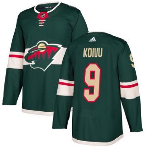 Pánské NHL Minnesota Wild dresy 9 Mikko Koivu Authentic Zelená Adidas Domácí