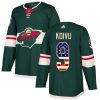 Pánské NHL Minnesota Wild dresy 9 Mikko Koivu Authentic Zelená Adidas USA Flag Fashion