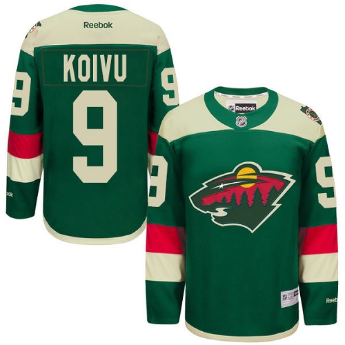 Pánské NHL Minnesota Wild dresy 9 Mikko Koivu Authentic Zelená Reebok 2016 Stadium Series