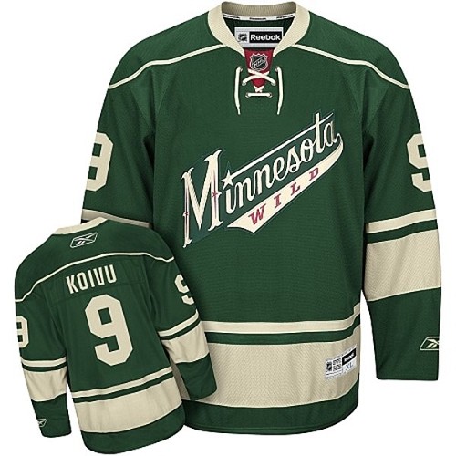 Pánské NHL Minnesota Wild dresy 9 Mikko Koivu Authentic Zelená Reebok Alternativní hokejové dresy