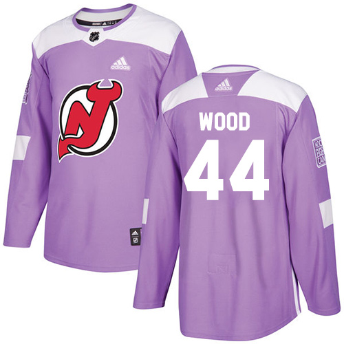 Pánské NHL New Jersey Devils dresy 44 Miles Wood Authentic Nachový Adidas Fights Cancer Practice