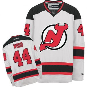 Pánské NHL New Jersey Devils dresy 44 Miles Wood Authentic Bílý Reebok Venkovní hokejové dresy