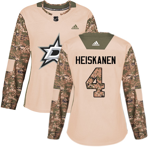 Dámské NHL Dallas Stars dresy 4 Miro Heiskanen Authentic Camo Adidas Veterans Day Practice