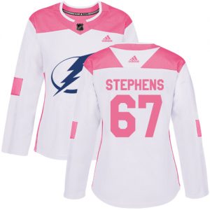 Dámské NHL Tampa Bay Lightning dresy 67 Mitchell Stephens Authentic Bílý Růžový Adidas Fashion