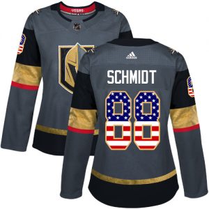 Dámské NHL Vegas Golden Knights dresy 88 Nate Schmidt Authentic Šedá Adidas USA Flag Fashion