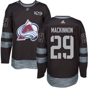 Pánské NHL Colorado Avalanche dresy 29 Nathan MacKinnon Authentic Černá Adidas 1917 2017 100th Anniversary