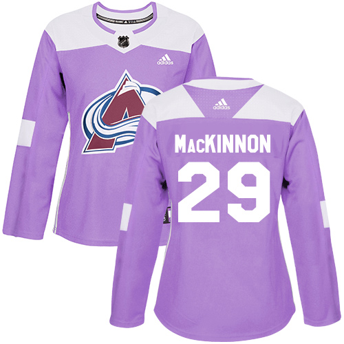 Dámské NHL Colorado Avalanche dresy 29 Nathan MacKinnon Authentic Nachový Adidas Fights Cancer Practice